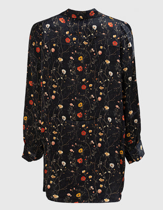 Gemustertes Oversize Seiden-Hemd