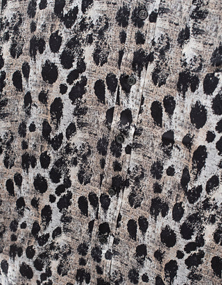 Gemustertes Oversize Seiden-Hemd Drop Neck