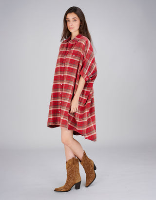 Kariertes Hemd-Kleid Plaid Oversized Boxy