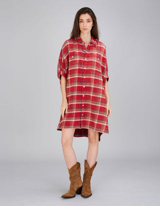 Kariertes Hemd-Kleid Plaid Oversized Boxy