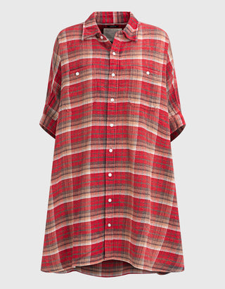 Kariertes Hemd-Kleid Plaid Oversized Boxy