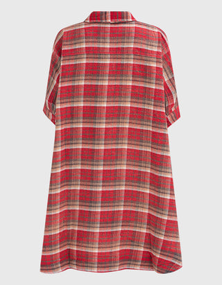 Kariertes Hemd-Kleid Plaid Oversized Boxy