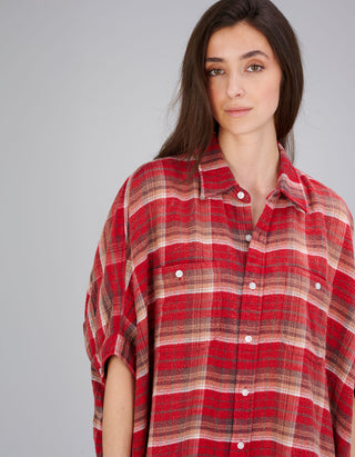 Kariertes Hemd-Kleid Plaid Oversized Boxy