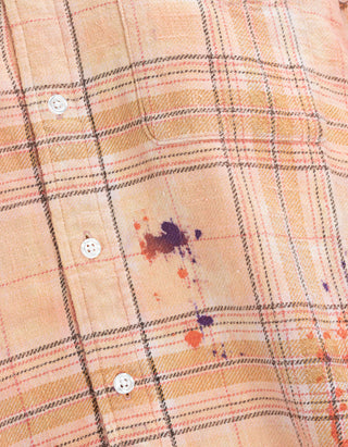 Oversize Flanell-Hemd Shredded Seam Drop Neck