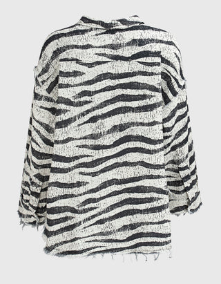 Gemustertes Oversize Hemd im Destroyed-Look