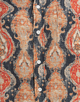 Bedrucktes Oversize-Hemd Shredded Seam Drop Neck