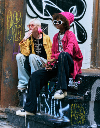 Oversize-Hemd Shredded Seam