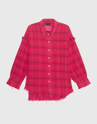 Oversize-Hemd Shredded Seam