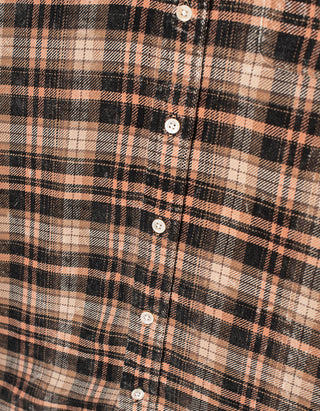 Kariertes Oversize-Hemd Shredded Seam