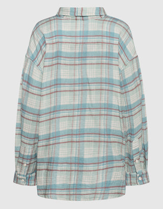 Kariertes Oversize-Hemd mit doppelter Knopfleiste