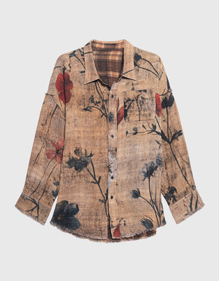 Gemustertes Reversible Oversize-Hemd