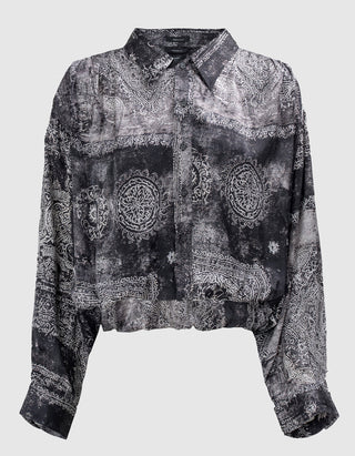 Oversize Seiden-Bluse Bubble