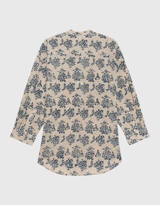 Gemustertes Oversize-Hemd Pleated Front