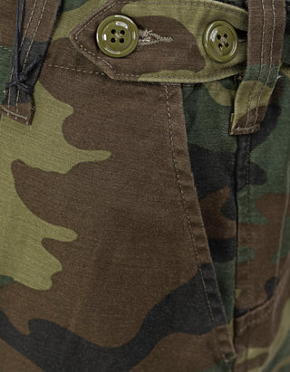 Barrel-Cargohose Jeans mit Camouflage-Musterung