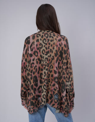 Oversize Kaschmir-Cardigan mit Destroyed Details