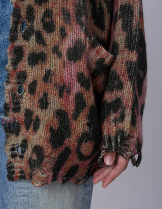 Oversize Kaschmir-Cardigan mit Destroyed Details
