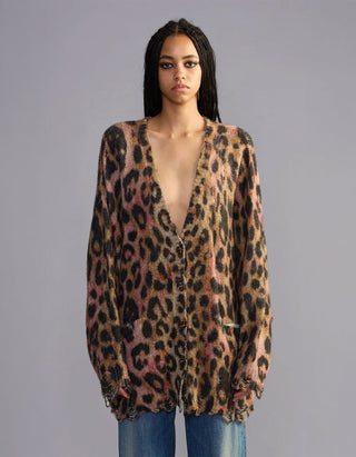 Oversize Kaschmir-Cardigan mit Destroyed Details
