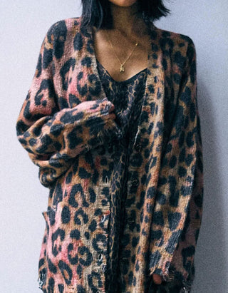 Oversize Kaschmir-Cardigan mit Destroyed Details