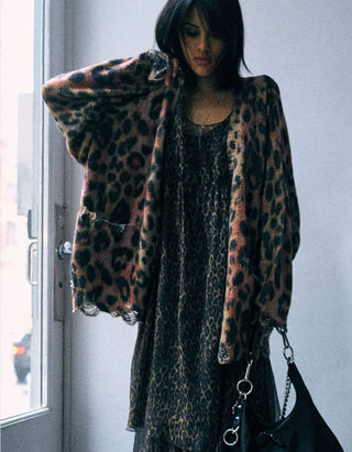 Oversize Kaschmir-Cardigan mit Destroyed Details