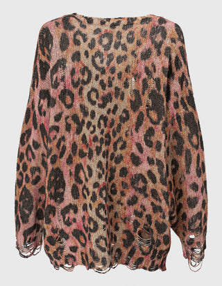 Oversize Kaschmir-Cardigan mit Destroyed Details