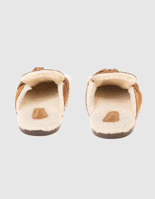 Gefütterte Veloursleder-Mules Ranch Tassel