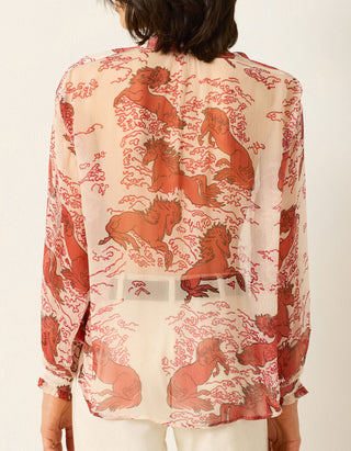 Gemusterte Bluse Poet Rouge Pegasus