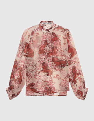 Gemusterte Bluse Poet Rouge Pegasus