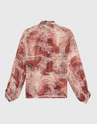 Gemusterte Bluse Poet Rouge Pegasus