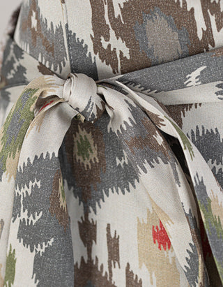 Gemusterter Wickel-Midi-Rock mit Pailletten-Verzierung