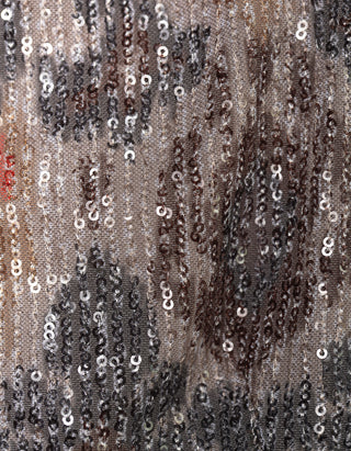 Gemusterte Weste mit Pailletten-Verzierung