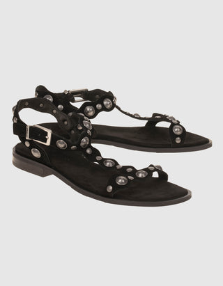 Veloursleder-Sandale Phanny mit Nieten-Besatz