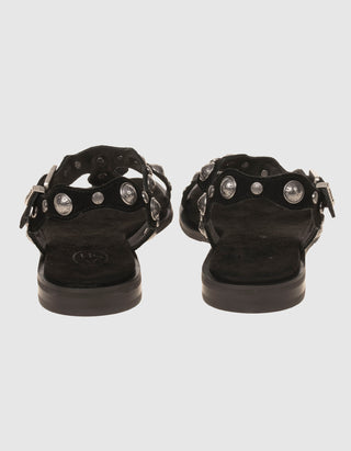 Veloursleder-Sandale Phanny mit Nieten-Besatz