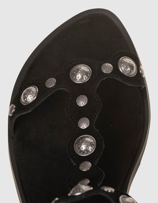 Veloursleder-Sandale Phanny mit Nieten-Besatz