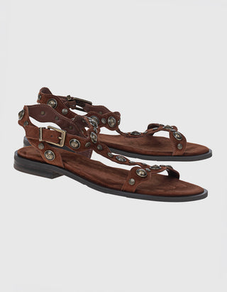 Veloursleder-Sandale Phanny mit Nieten-Besatz