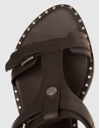 Leder-Sandale Piper mit Nietenbesatz
