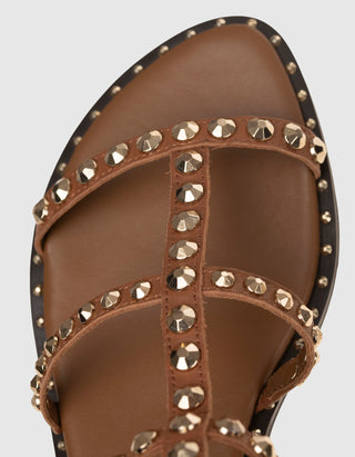 Leder-Sandale Precious mit Nietenverzierung