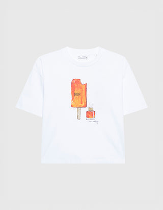 Bedrucktes Boxy-Cut T-Shirt