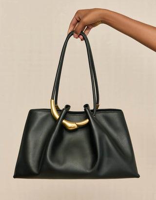 Glattleder-Handtasche Asa Satchel mit Metall-Details