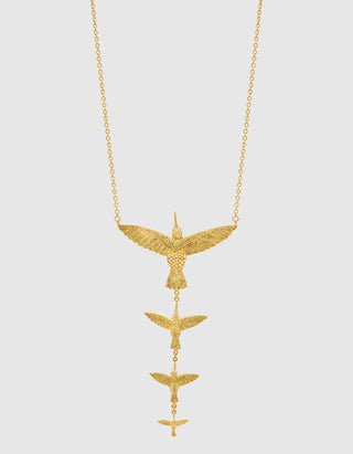 Vergoldete Kette Four Hummingbirds
