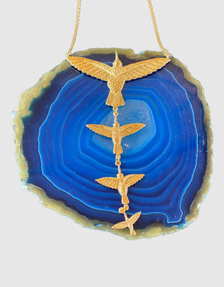 Vergoldete Kette Four Hummingbirds