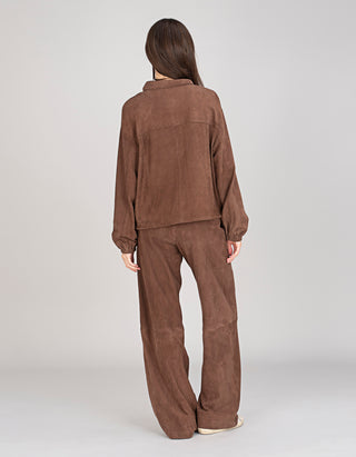 Wide-Leg Veloursleder-Hose Training