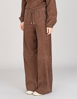 Wide-Leg Veloursleder-Hose Training