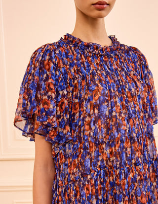 Gemustertes Mini Seiden-Kleid Ryla