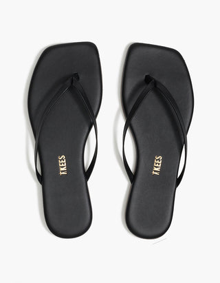 Leder-Flip Flops Square Toe Lily