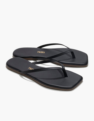 Leder-Flip Flops Square Toe Lily
