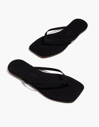 Veloursleder-Flip Flops Square Toe Lily Suede