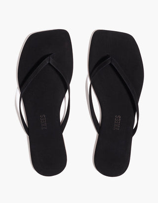 Veloursleder-Flip Flops Square Toe Lily Suede