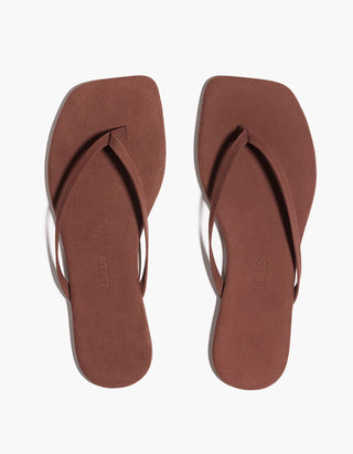 Veloursleder-Flip Flops Square Toe Lily Suede