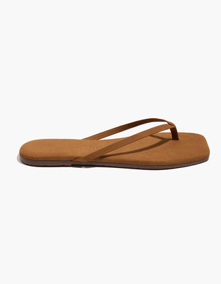 Veloursleder-Flip Flops Square Toe Lily Suede