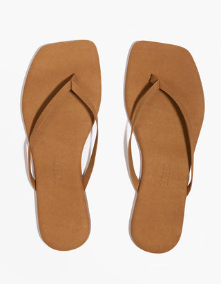 Veloursleder-Flip Flops Square Toe Lily Suede